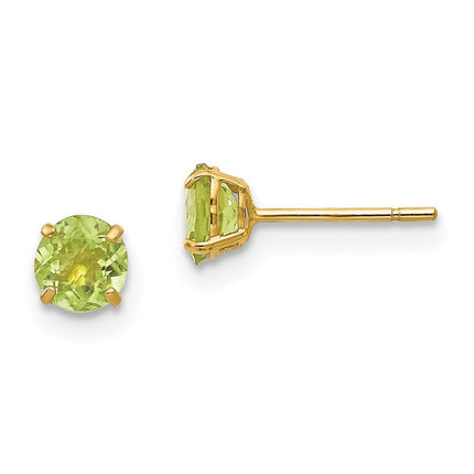 Madi K Kid's 14k Round Peridot 4mm Post Earrings ,