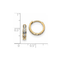 Madi K Kid's 14k  Round/Square CZ Reversible Hinged Hoop Earrings ,