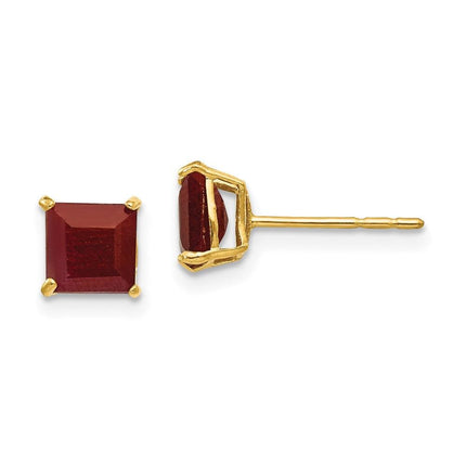 Madi K Kid's 14k  Ruby 5mm Square Post Earrings ,