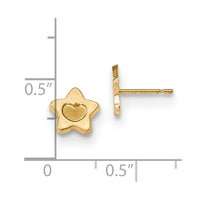 Madi K Kid's 14k Satin and Polished Heart in Star Post Earrings ,