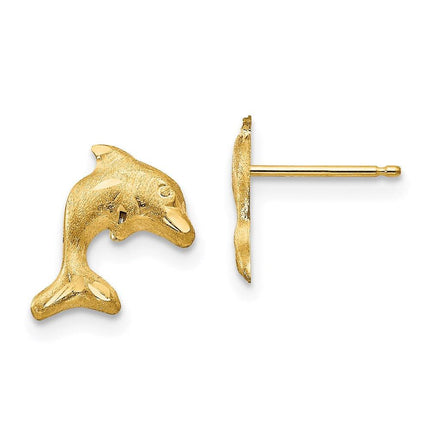 Madi K Kid's 14k Satin Dolphin Earrings ,