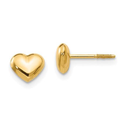 Madi K Kid's 14k Sm. Puffed Heart Earrings ,
