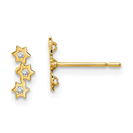 Madi K Kid's 14k Stars CZ Earrings ,