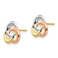 Madi K Kid's 14k Tri-color 3 Circle Post Earrings ,