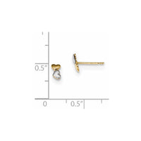 Madi K Kid's 14k Two-tone Double Heart Post Earrings ,