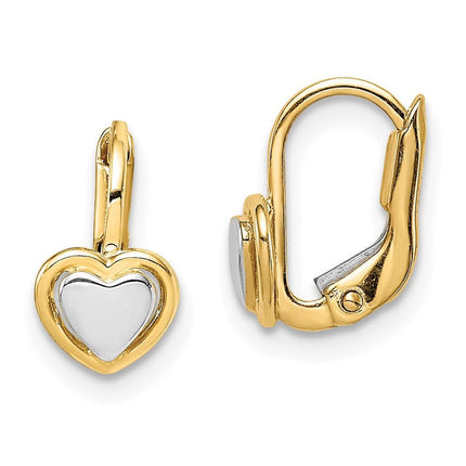 Madi K Kid's 14k  Two-Tone  Heart Hoop Earrings ,