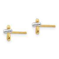 Madi K Kid's 14K Two-tone Polished Cross Post Earrings ,