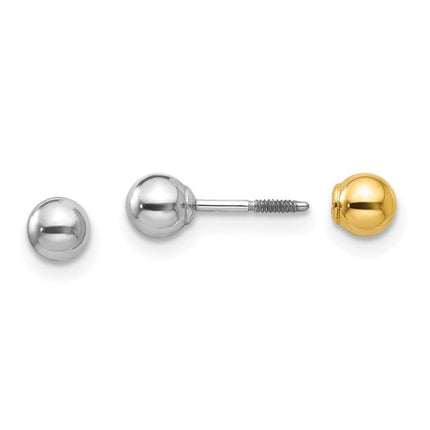 Madi K Kid's 14k Two-tone Reversible 4mm Ball Earrings ,