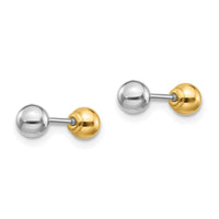 Madi K Kid's 14k Two-tone Reversible 4mm Ball Earrings ,