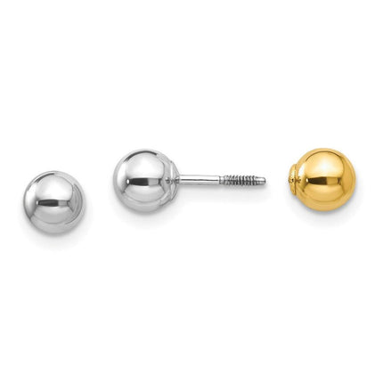 Madi K Kid's 14k Two-tone Reversible 5mm Ball Earrings ,