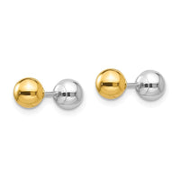 Madi K Kid's 14k Two-tone Reversible 5mm Ball Earrings ,