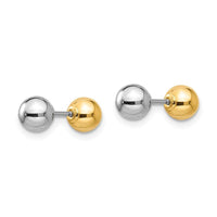 Madi K Kid's 14k Two-tone Reversible 5mm Ball Screw Earrings ,