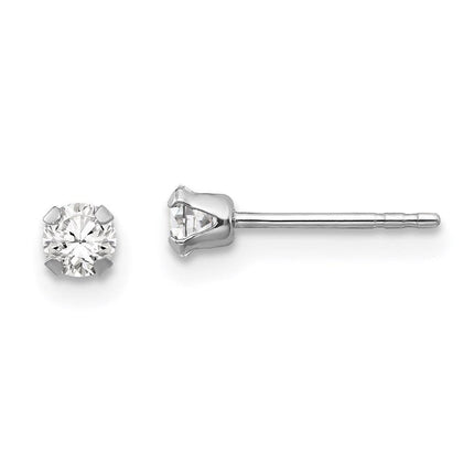 Madi K Kid's 14k White Gold 3MM CZ Earrings ,