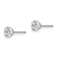 Madi K Kid's 14k White Gold 4mm CZ Post Earrings ,