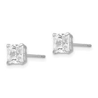 Madi K Kid's 14k White Gold 5mm Square CZ Post Earrings ,
