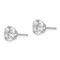 Madi K Kid's 14k White Gold 6.5mm CZ Post Earrings ,