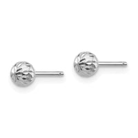 Madi K Kid's 14K White Gold Diamond Cut 4M Ball Post Earrings ,