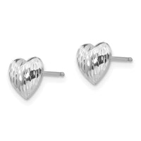 Madi K Kid's 14k White Gold Diamond-Cut Heart Earrings ,