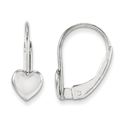 Madi K Kid's 14k White Gold Heart Leverback Earrings ,