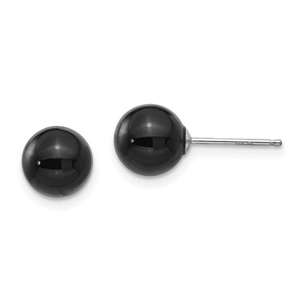 Madi K Kid's 14k White Gold  Onyx Bead Earrings ,