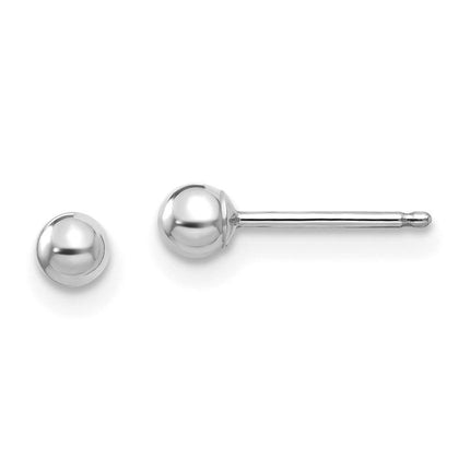 Madi K Kid's 14k White Gold Polished 3mm Ball Post Earrings ,
