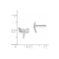 Madi K Kid's 14k White Gold Polished CZ Dragonfly Post Earrings ,