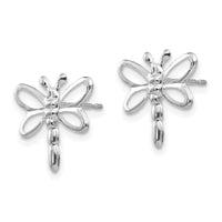 Madi K Kid's 14k White Gold Polished Dragonfly Earrings ,