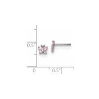 Madi K Kid's 14k White Gold Polished Pink CZ Butterfly Post Earrings ,