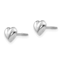 Madi K Kid's 14k White Gold Puff Heart Post Earrings ,
