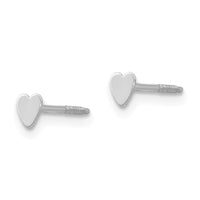 Madi K Kid's 14k White Gold  Tiny Heart Baby Post Earrings ,