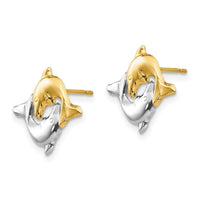Madi K Kid's 14k w/Rhodium Dolphin Post Earrings ,