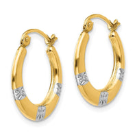 Madi K Kid's 14K w/Rhodium Flowers Hollow Hoop Earrings ,