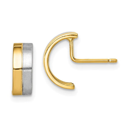 Madi K Kid's 14k w/Rhodium Half Circle Post Earrings ,