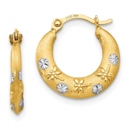 Madi K Kid's 14K w/Rhodium Hoop Earrings ,