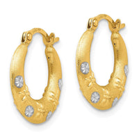 Madi K Kid's 14K w/Rhodium Hoop Earrings ,