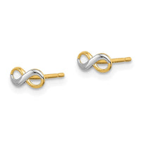 Madi K Kid's 14k w/Rhodium Infinity Post Earrings ,