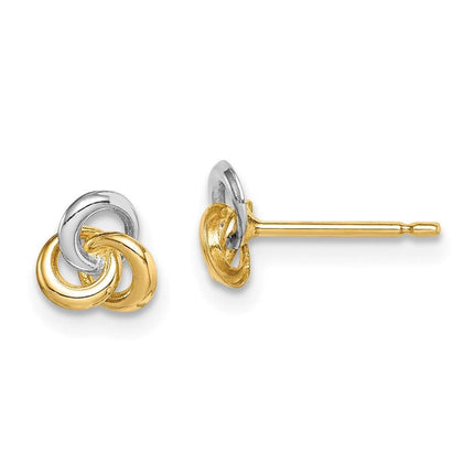 Madi K Kid's 14k w/Rhodium Love Knot Post Earrings ,