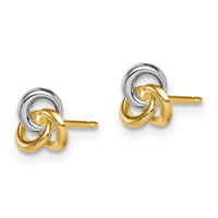 Madi K Kid's 14k w/Rhodium Love Knot Post Earrings ,