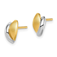 Madi K Kid's 14k w/Rhodium Satin Leaf Post Earrings ,