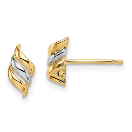 Madi K Kid's 14k w/Rhodium Swirl Post Earrings ,