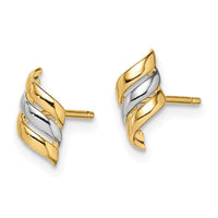 Madi K Kid's 14k w/Rhodium Swirl Post Earrings ,