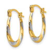 Madi K Kid's 14k w/Rhodium Twist Hoop Earrings ,