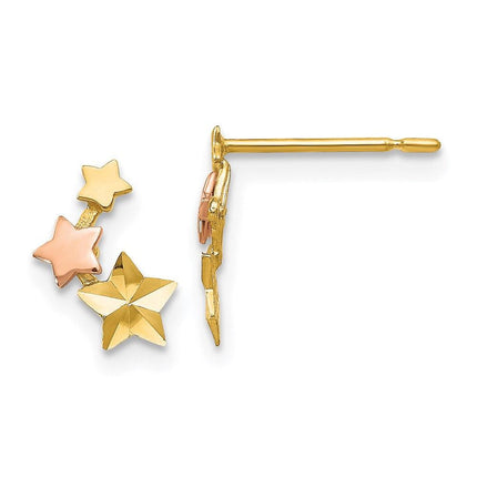 Madi K Kid's 14k Yellow & Rose Gold D/C Star Post Earrings ,
