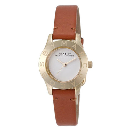 Marc by Marc Jacobs MBM1219 Women's Blade White Dial Tan Leather Strap Watch ,