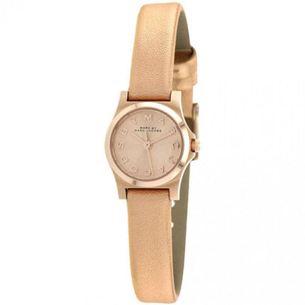 Marc by Marc Jacobs Women's Leather Strap Watch - Henry Dinky Rose Gold Dial | MBM1298 ,
