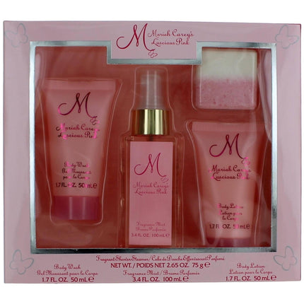 Mariah Carey Women's Gift Set - Luscious Pink Captivating Fragrance Notes, 4 Piece ,