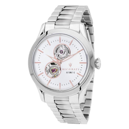 Maserati Men's Automatic Watch - Tradizione Stainless Steel White Dial | R8823125001 ,
