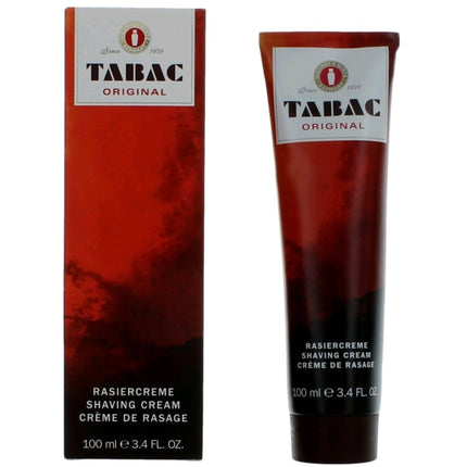 Maurer & Wirtz Men's Shaving Cream - Tabac Original Sharp, Floral, Soft Notes, 3.4 oz ,