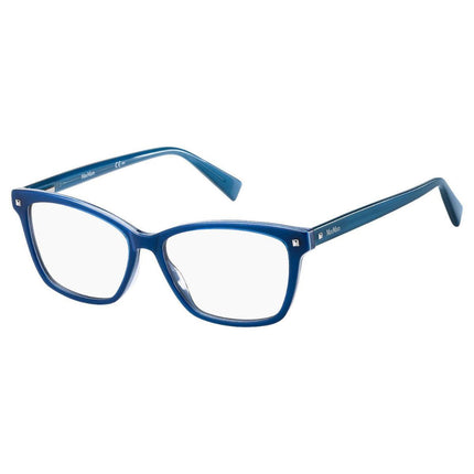Max Mara Women's Eyeglasses - Blue Acetate Rectangular Frame | MM1407-0PJP-53-15-145 ,