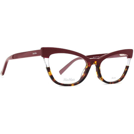 Max Mara Women's Eyeglasses - Burgundy Havana Plastic Frame | MM1327-0YDC-53-18-145 ,